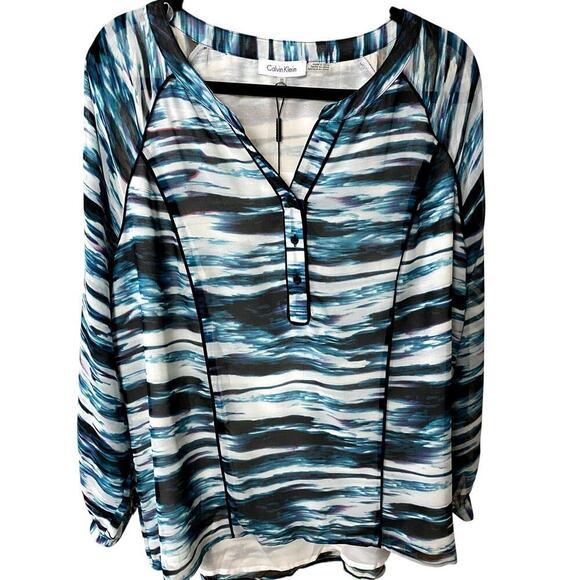Calvin Klein Space-Dyed Blouse  - Sz. 0X (NWT) - Picture 1 of 5
